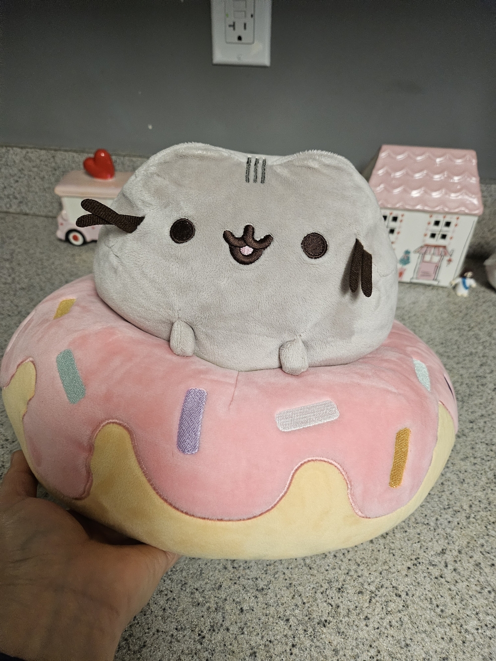 Pusheen Plush Donut Cushion - Pink Frosting